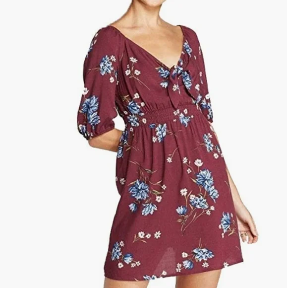 Xhilaration Women's Floral Print Mini Dress - Picture 1 of 13